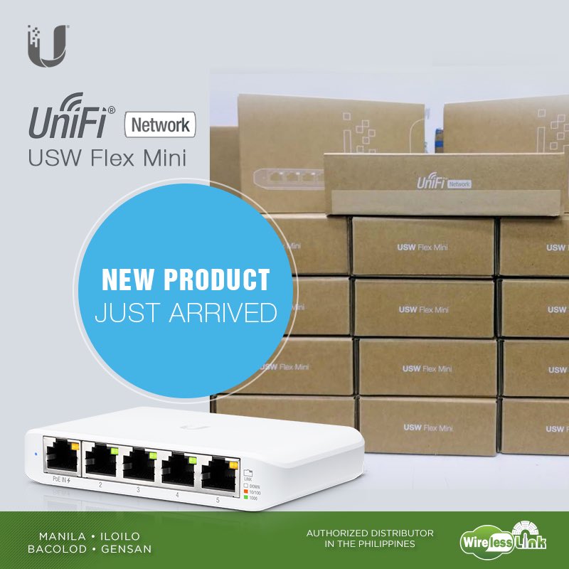 wltiofficial's tweet photo. Guess what arrived at our office? The Unifi Switch (USW-Flex-Mini) is finally here! A smart managed Gigabit switch that offers 5 RJ45 Ethernet ports and provides 1 Gigabit links to your devices. Make this awesome device yours! #UbiquitiNetworks #Unifi#WirelessLink https://t.co/ECT5qyrdkY
