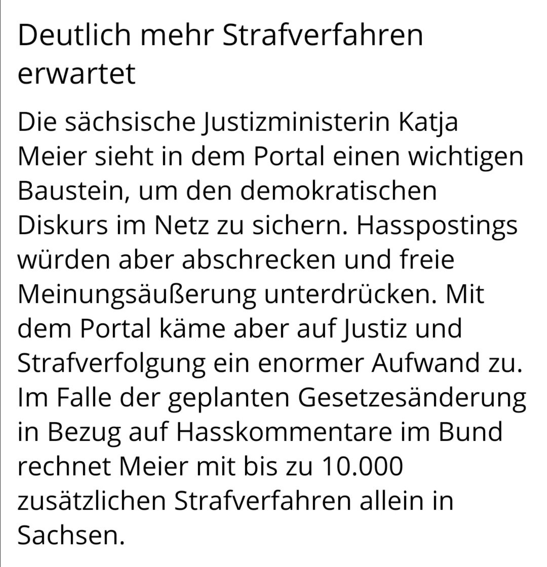 Das verkündet jene (grüne) sächs. Justizministerin, die in einer Punkband Songs wie "Advent, Advent, ein Bulle brennt" spielte. Jugendsünde? Rechten würde man derlei nicht durchgehen lassen.