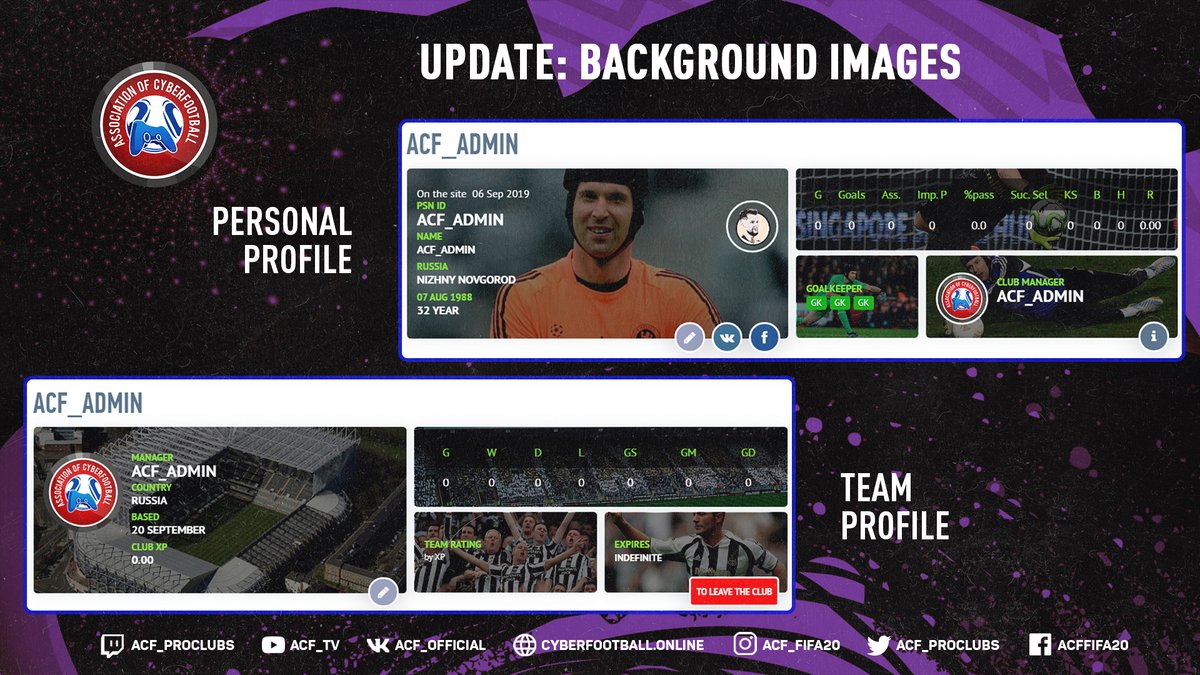 #ACF #news #renewal 

Today is the first day of a new month and this is a great time to tell you about a small update on our ACF website.

☑️Personal Profile
☑️Team profile Visualization

You can now upload background images to your page on the site to stand out from the crowd.