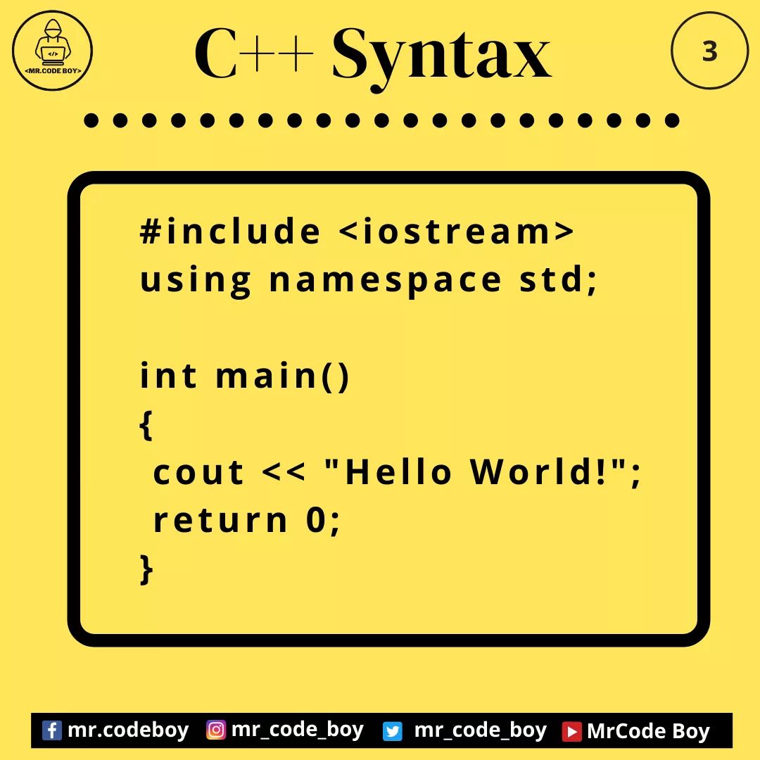 mr_code_boy's tweet image. ---- C++ Programming ----

Like, Share, Comment, and Follow for more technical stuff.

YouTube - bit.ly/mrcodeboy

Follow - @mr_code_boy

#development #cpp #coding #programming #program #100DaysOfCode #blog #Java