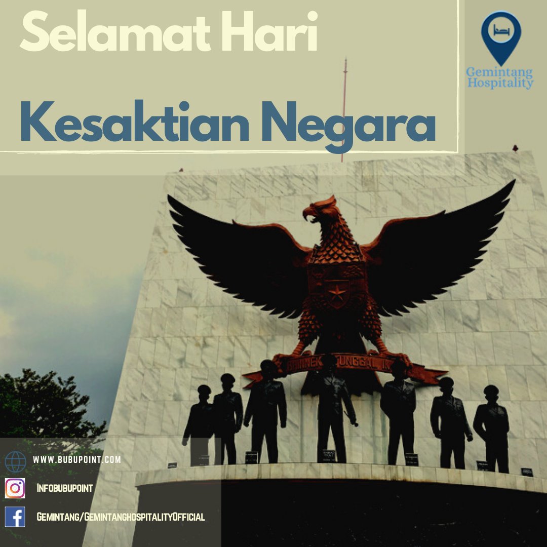BubuPoint's tweet photo. Selamat Hari Kesaktian Negara
https://t.co/Hmfs0JrHwM

#bubupoint #channelmanager #revenuemanagement #ecommerce #digitalmarketing  #depok #wonderfulindonesia #phri #phrijabar #infojabodetabek #hotel # hotelbisnis #hotelonlinemarketing #travel #traveldepok #hotelmanagement https://t.co/UglBayX1Gj