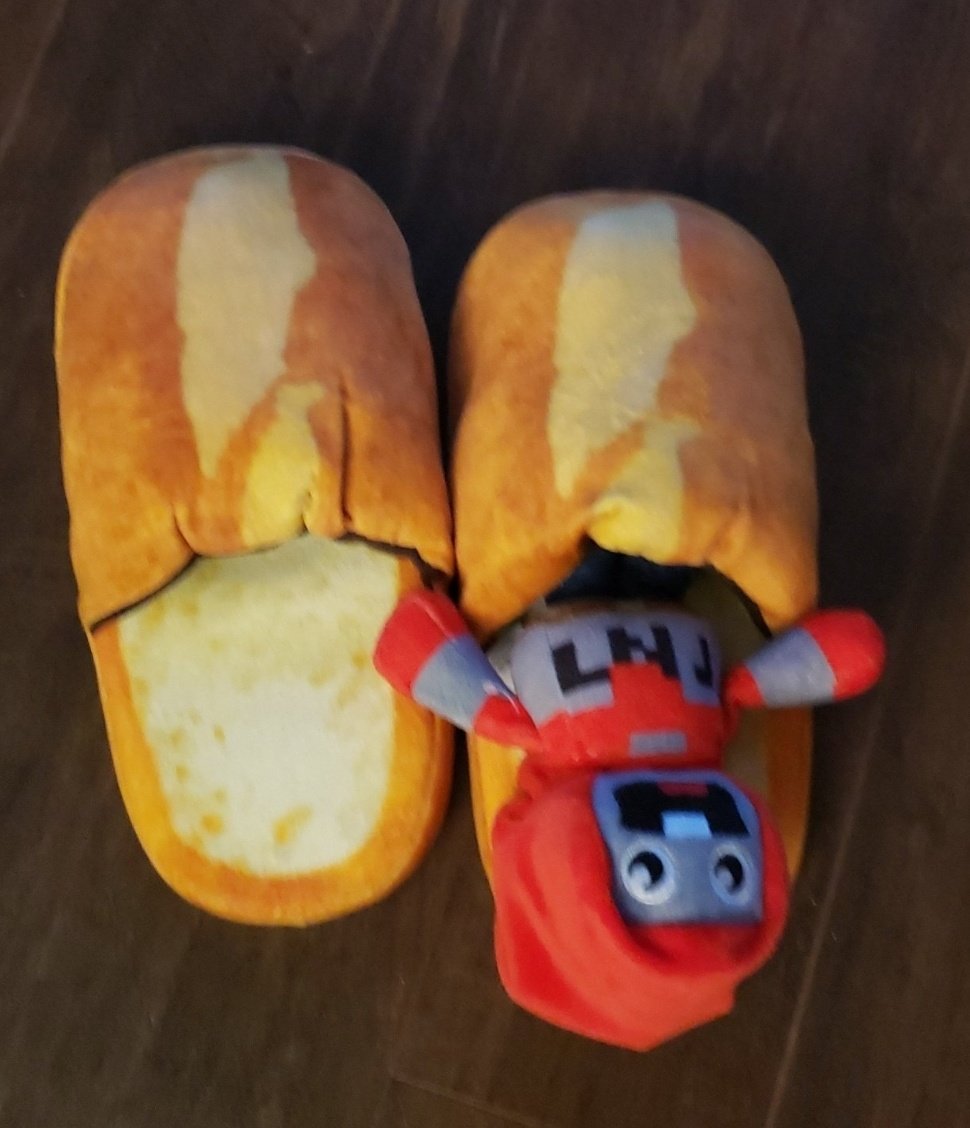 ExplodingTNT's tweet image. People need to stop talking about politics and start talking about my baguette slippers