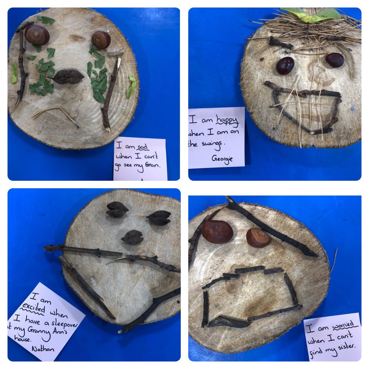 MrsClark & P1A (@mrsclark_cps) on Twitter photo We have been further exploring our emotions in P1A <a href="/CockenziePS/">Cockenzie P. School</a>. Our Autumn context inspired us to create faces using natural materials and the boys and girls were super creative! <a href="/KatieMedlam30/">Mrs Medlam</a> We have been further exploring our emotions in P1A <a href="/CockenziePS/">Cockenzie P. School</a>. Our Autumn context inspired us to create faces using natural materials and the boys and girls were super creative! <a href="/KatieMedlam30/">Mrs Medlam</a>