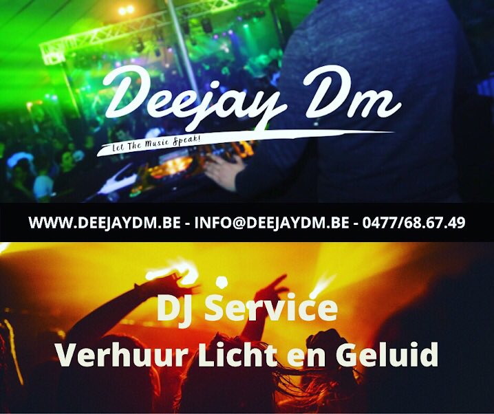deejaydm_twpage's tweet image. Deejay Dm - Let The Music Speak, licht &amp;amp; geluid verhuur.

"Organiseer je een feest, fuif of een ander evenement.

Neem zeker eens een kijkje op onze website.

deejaydm.be

#deejaydm #deejaydmbe #LetTheMusicSpeak
#verhuurlichtengeluid #limburg