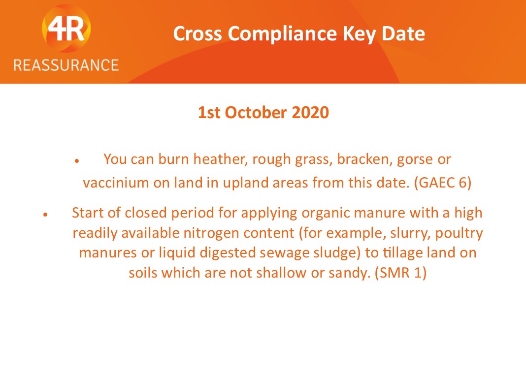 Cross Compliance Key Date #Crosscompliance #1stOctober