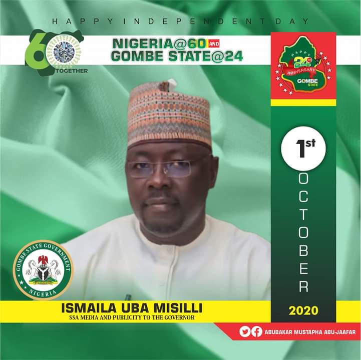 InuwaMedia's tweet photo. Happy 60th Independence Anniversary Nigeria and our dear Gombe State at 24.
#NigeriaAt60 #GombeAt24 https://t.co/RTRozi3R6P