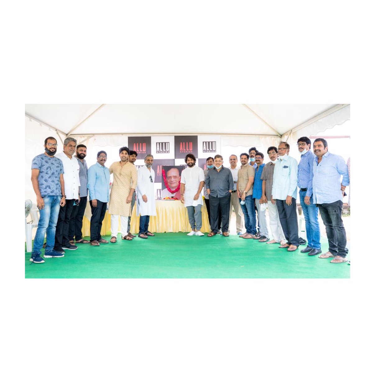 alluarjun's tweet image. 1st of October marks the 99th birth anniversary of our beloved Dr Sri Allu Ramalingaiah. To commemorate the occasion and honour his memory, the Allu family will inaugurate the construction work of ALLU Studios.