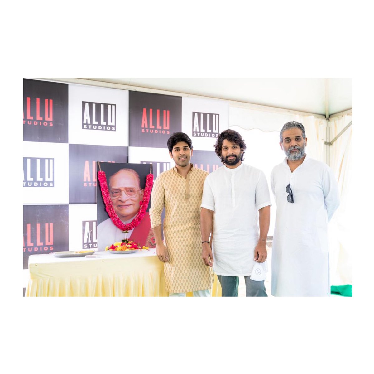 alluarjun's tweet image. 1st of October marks the 99th birth anniversary of our beloved Dr Sri Allu Ramalingaiah. To commemorate the occasion and honour his memory, the Allu family will inaugurate the construction work of ALLU Studios.