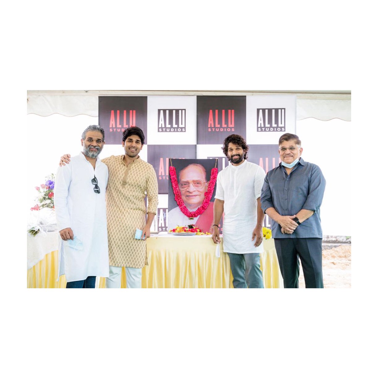 alluarjun's tweet image. 1st of October marks the 99th birth anniversary of our beloved Dr Sri Allu Ramalingaiah. To commemorate the occasion and honour his memory, the Allu family will inaugurate the construction work of ALLU Studios.