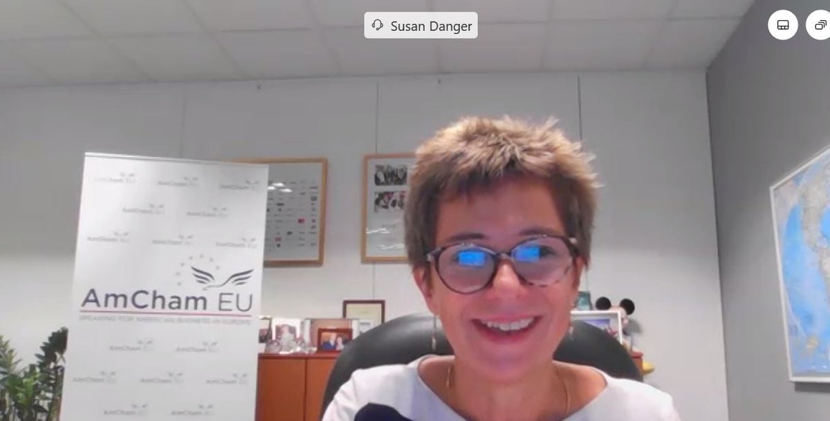 AmChamEU's tweet photo. .@vestager concludes that she wants to work together with the US business community in the new phase of #digitisation! We look forward to collaborating with you and seeing you in person at some point in the future! #EUDigitalFuture https://t.co/ERStPdKOkG