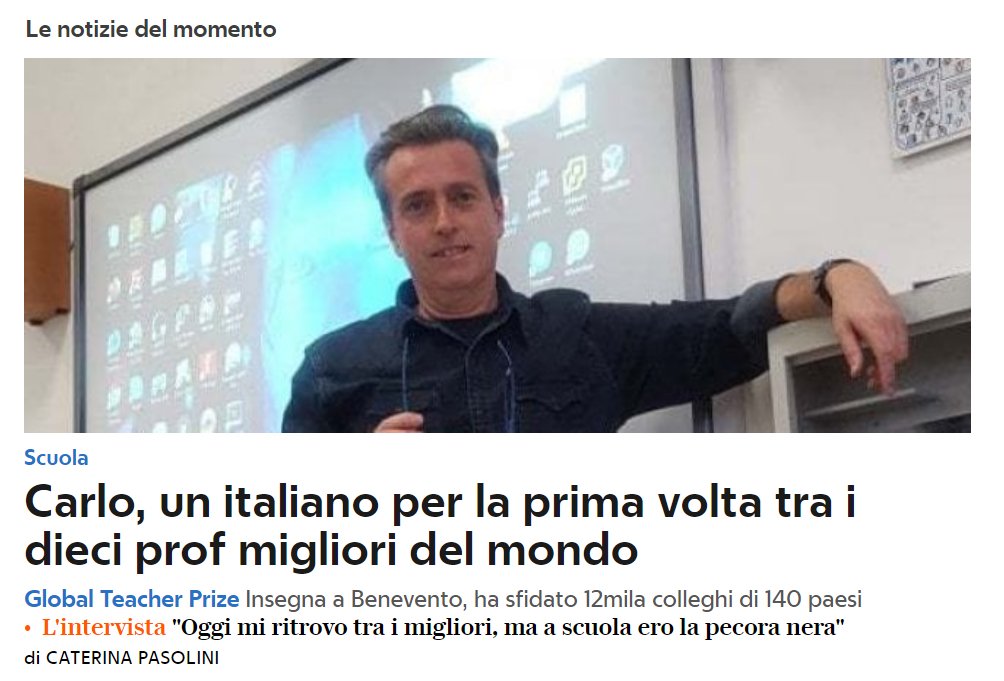 JA Italia è orgogliosa di annunciare la nomina del Prof. Carlo Mazzone tra i 10 finalisti del Global Teacher Prize 2020, il Nobel dei Docenti! 🎉
Scopri la sua storia bit.ly/CarloMazzone_G… 
#GTP2020 @MiurSocial @JA_Europe @JAWorldwide