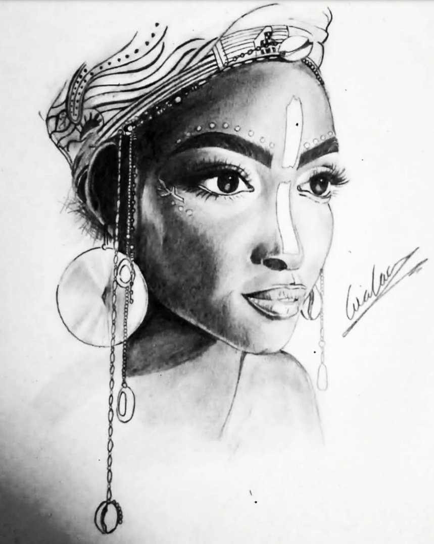 walaa965's tweet photo. Pencil drawing A5 Size ... African girl. 
If U like it retweet plz 💛✨ https://t.co/b6udl7gSXP