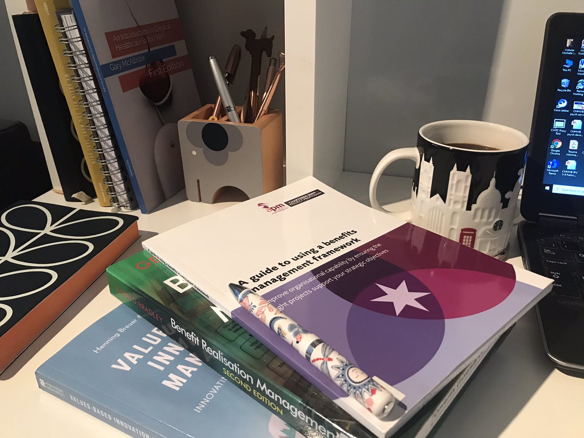 DrM_Webster's tweet image. All the esstentials at hand for my first day as #CCIO @CWPT_NHS #fancypen #newnotebook #hugecoffee #fewbooks but more importantly lots of excitement about this new challenge ahead 😬 #letsgetdigital #digitalhealth #ourgreatplace #greatplacetoinnovate