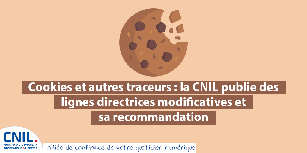 #Nouveau 🍪 #Cookies et autres traceurs : la CNIL publie des lignes directrices modificatives et sa recommandation 👉 cnil.fr/fr/cookies-et-…