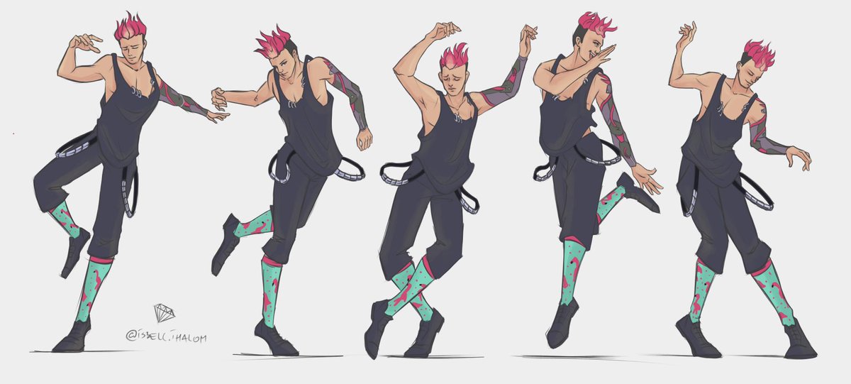 isbellihalom's tweet photo. I did some practice of some dynamic poses, using @blacksmileyc adorable character Tristan as a dancing model ^^. 

#dancing #art #posepractice #illustration https://t.co/Ae3fQ3gn2X