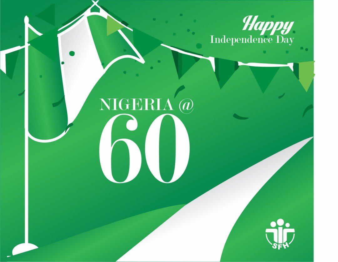 Today we celebrate Nigeria  at 60 remembering everyone who has worked to make our independence possible. 

Our past is very important, but building a healthy and prosperous future for our nation is extremely important. 

Happy Independence Day to all of us!

#NigeriaAt60