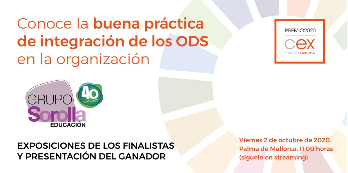 📣Somos finalistas en los #PremiosCEX, por nuestra integración de los #ODS en la estrategia empresarial y compromiso con la #Agenda2030, pasando del Compromiso a los Hechos #ApoyamoslosODS