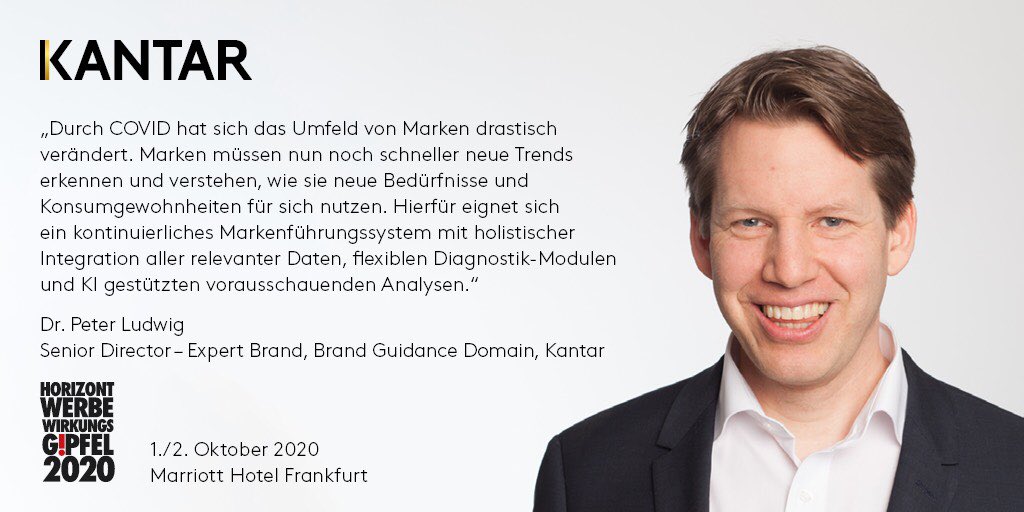 PeterLudwig's tweet photo. Ich freue mich auf meinen Vortrag und Ihre Fragen zur #Werbewirkung und #Markenführung morgen beim #WWG20. ⁦@Kantar_DE⁩ https://t.co/VMAIgAbMXj