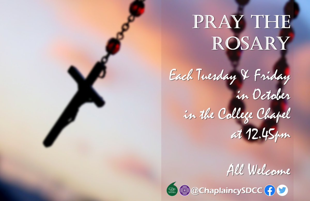 ChaplaincySDCC's tweet photo. Join us for the Rosary in the Chapel each Tuesday and Friday in October. https://t.co/hEdrcnsxmE