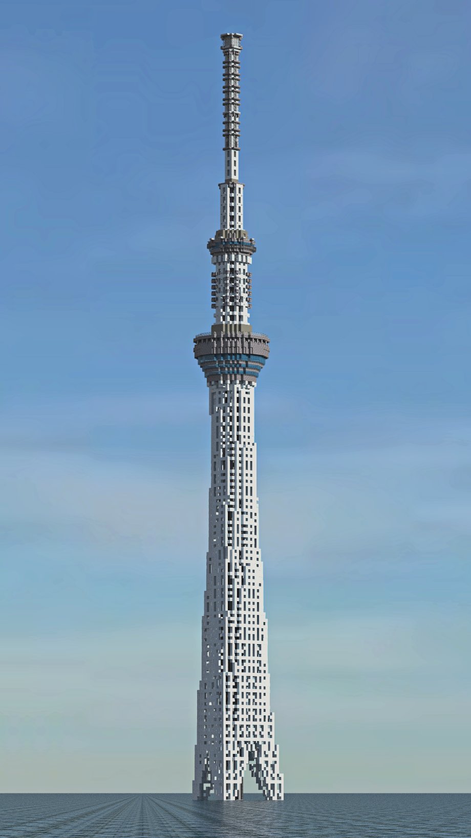 くらふとにー マインクラフトで東京スカイツリーを作ってみました 縦写真だからタップしてほしい Minecraft T Co Icvbtgqtno Twitter