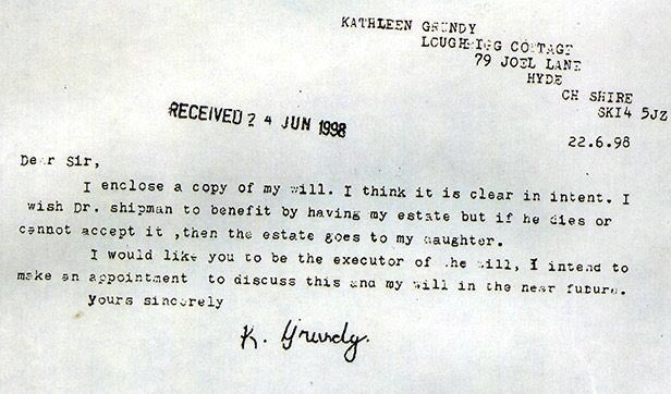 .. For completeness, a fingerprint expert testified to finding a print belonging to Shipman on the will & a handwriting expert, whose evidence was not challenged by the defence, testified the signatures on the will & on the 22 Jun letter were forgeries.Now, I just can’t ..