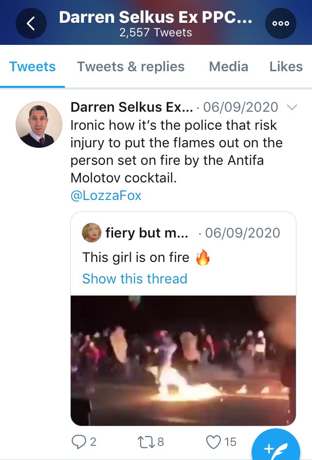 By 6 Sept, Selkus is confident enough to start tagging Looza in on his tweets about the burning issues of the day - BLM, the BBC...Looza doesn’t like them back, but that doesn’t matter to the numbers, because Dazza is the kind of man unafraid to like his own tweets...