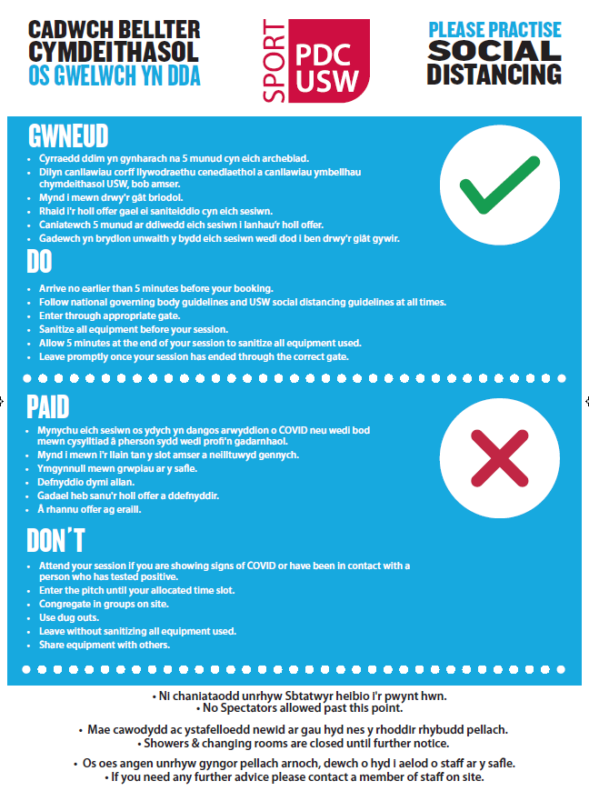Visiting <a href="/USWSport/">USW Sport</a> Park anytime soon? Make sure you follow our new Do's | Don'ts poster regrading COVID.

#StaySafe