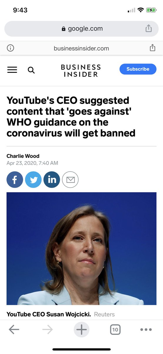 And let’s not forget when YouTube (and in part Facebook) pledged to ban content that “directly contradicts World Health Organization (WHO) advice.” Lol, the NYT literally published yesterday that WHO’s “advice” was in some ways suspect.