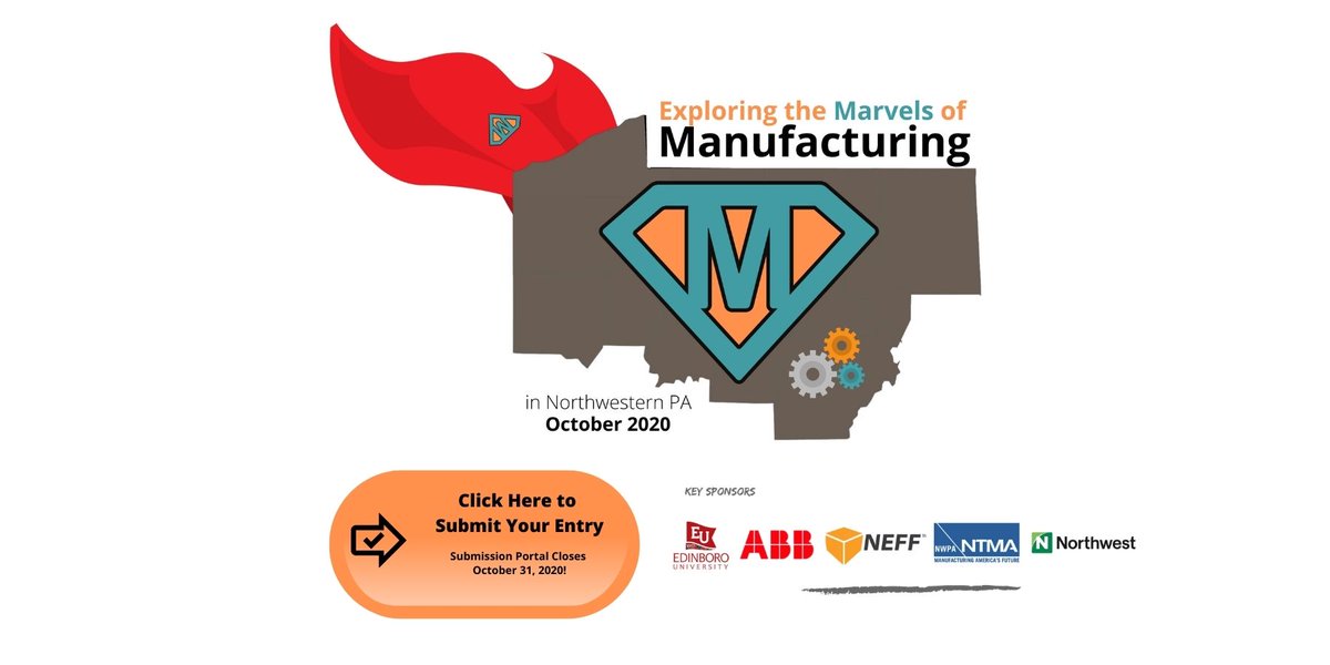 Manufacturing Month is here, and the submission portal is now open for Exploring the Marvels of Manufacturing! Deadline to submit is Oct 31. 
nwirc.org/exploring-the-…