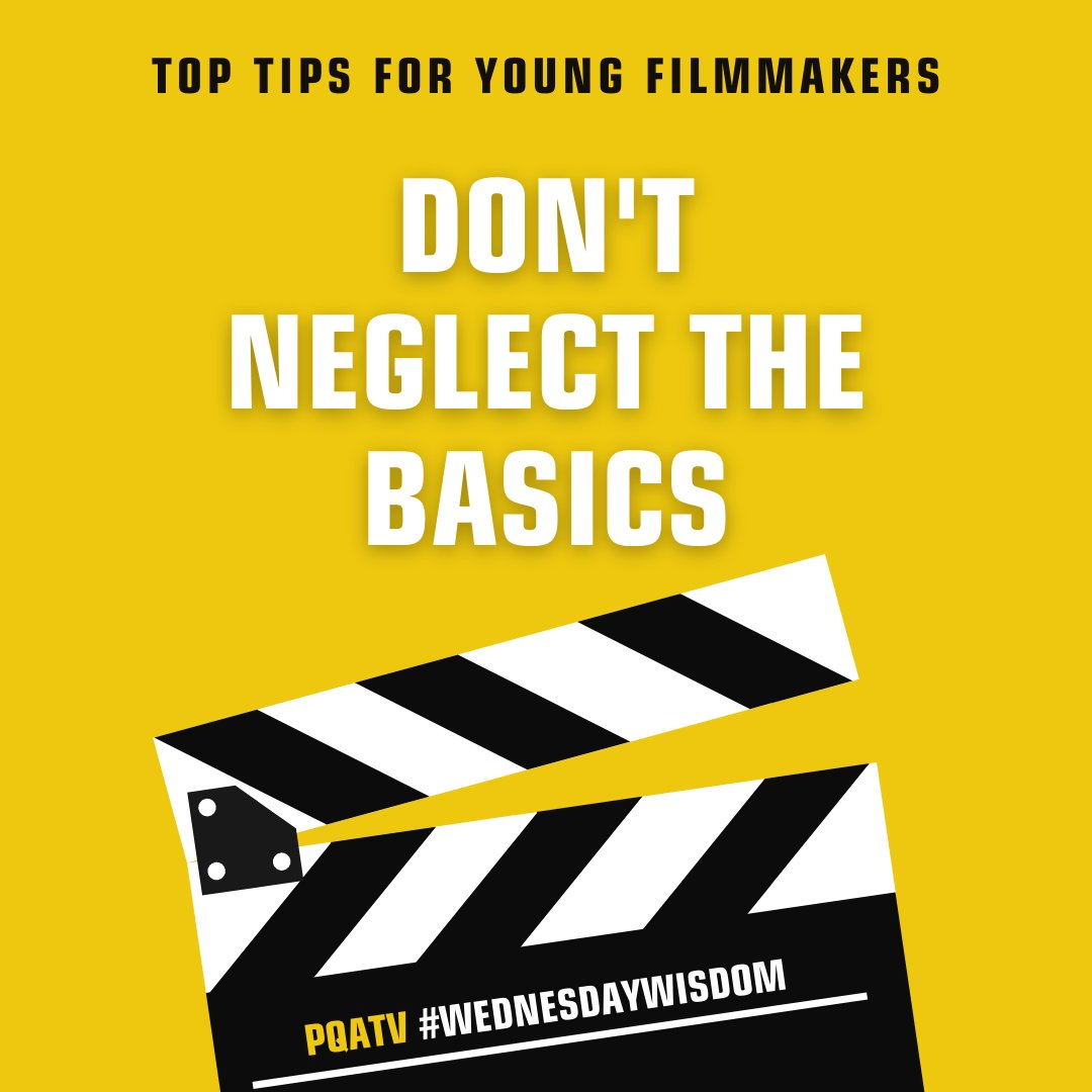 Audiences will forgive a lot of technical flaws in your film if your story is compelling, your actors are engaging or your jokes are funny.

So get to know your equipment, and practice with it. Learn the basics of shot composition.

#wednesdaywisdom  #beyourselfbeamazing