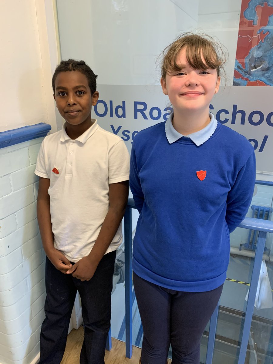 oldroadschool's tweet photo. Congratulations to our Head Boy and Head Girl for this year. Llongyfarchiadau i chi. https://t.co/DfwjLcFpbS
