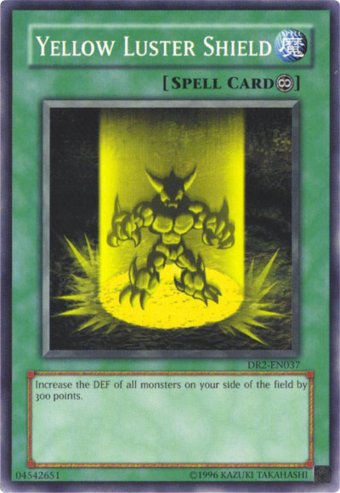 Day 55: "Chaos Shield"When I searched for this card I found the name "Chaos Shield" was an anime only name and the actual name is "Yellow Luster Shield". Cool, I guess...Also this card is clearly just a big blue rectangle and I couldn't spell chaos.
