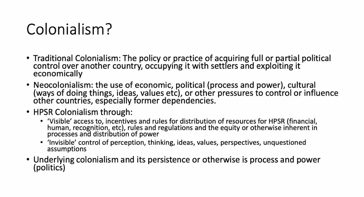 Our next speaker Dr Irene Akua Agyepong has begun by stressing the importance of a better understanding of what oppressive systems are and mean. We need to differentiate between colonialism, neocolonialism and coloniality  @IreneAgyepong  #HSGDecoloniseAfrica  #HSGAfricanFutures