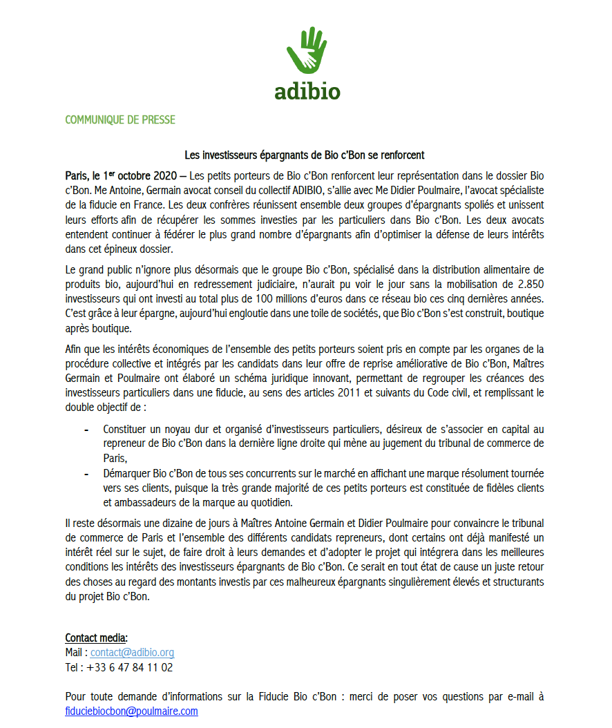 Plus que jamais la fiducie se met au service du monde économique et de la Relance !