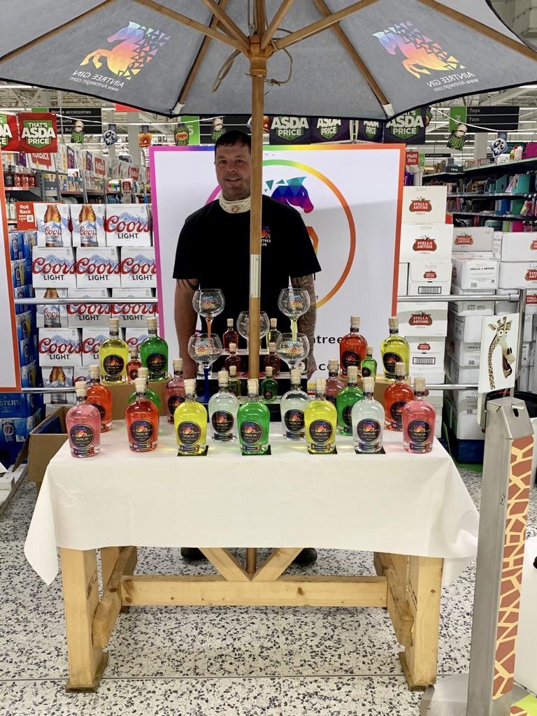AintreeGin's tweet photo. We are here @Asda today in Aintree, Liverpool with the team handing out freebies and positive vibes! Come and see us🍹
#gin #aintree #liverpool #shoplocal #buylocal #SupportSmallBusinesses https://t.co/TGv4PnShkT