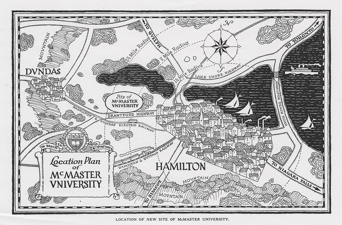 90 years ago, <a href="/McMasterU/">McMaster University</a> started the first day of classes on its Hamilton campus! Throwback to this location plan for our campus. #tbt