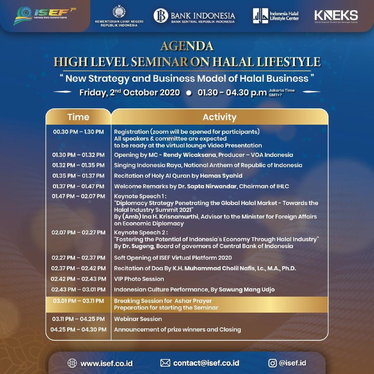 ZakatWakafToday's tweet photo. Sahabat Ziswaf, yuk ikuti seminar yang diadakan oleh Bank Indonesia bekerjasama dengan Kementerian Luar Negeri dan Indonesia Halal Lifestyle Center.
#LiterasiZakatWakaf #ISEF2020 #Zakat #Wakaf https://t.co/6m9yc9NLby