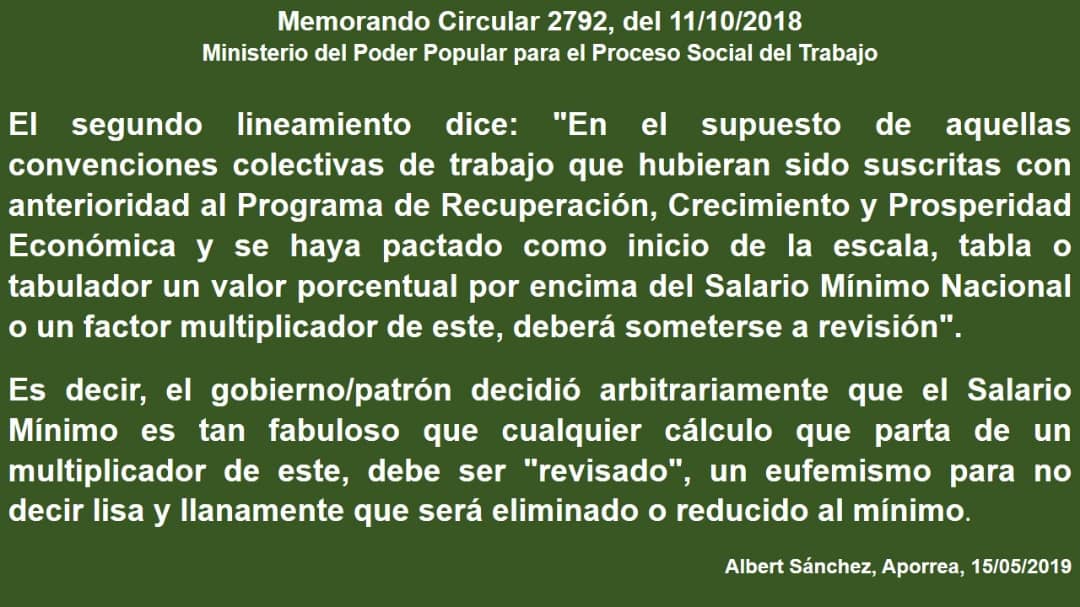 Bolli777's tweet photo. #01Oct 
170Dias @NicolasMaduro, Artículo 19 LOTTT. Si el Trabajador no puede renunciar a sus Derechos menos se lo pueden arrebatar. Por ello el 2792 es ilegal y Ud debe #Derogar2792. Jubilados #Cantv a la espera de la restitución de Plan #SaludCantv y #PensionCantv
#AveriasCantv https://t.co/quFjY9hLbT