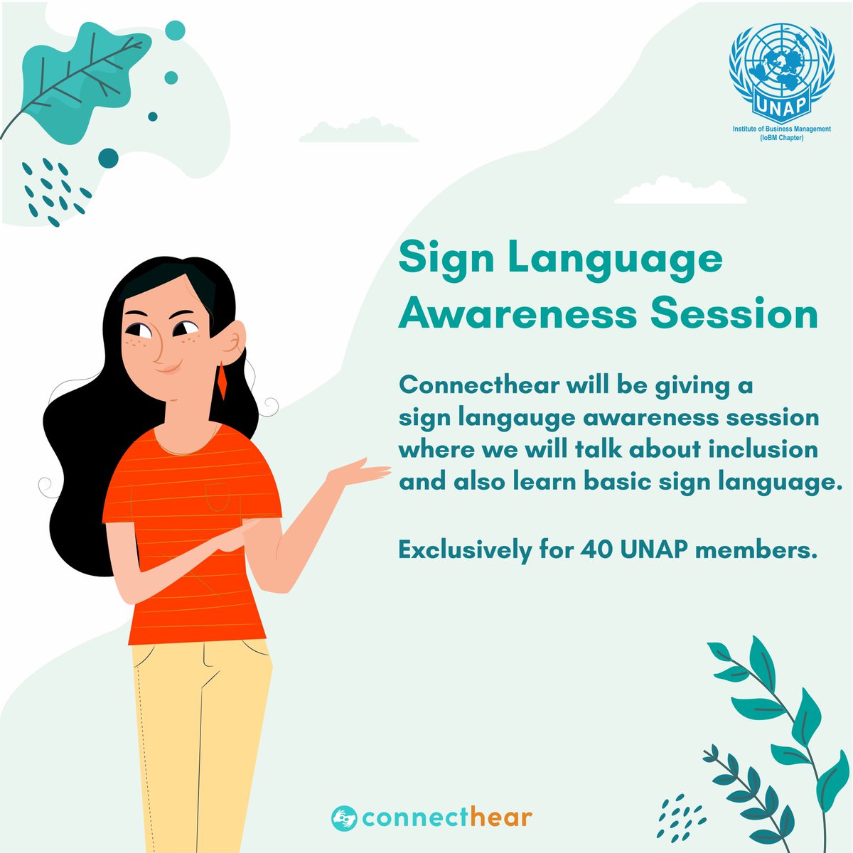 connect_hear's tweet photo. ConnectHear and UNAP(IoBM Chapter) are joining hands to promote deaf awareness and inclusion for the deaf in the youth.

Through this collaboration, we hope we can encourage young hearing students to appreciate this community and strive for their inclusion in our society. https://t.co/6HFMFC0jjz