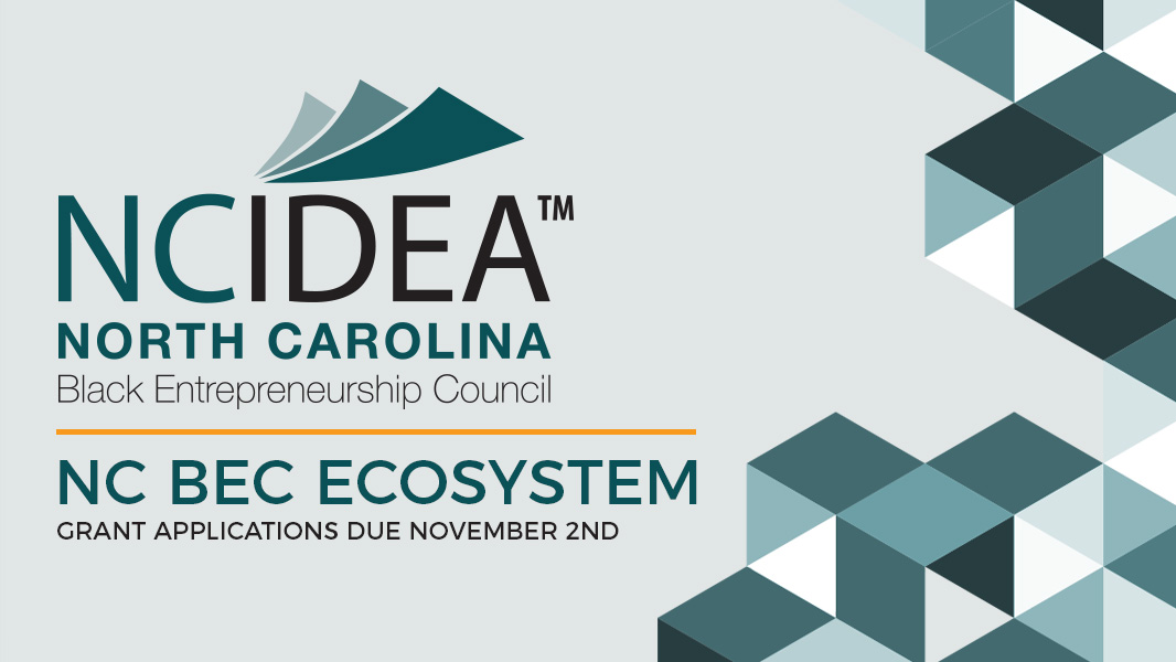 JUST ANNOUNCED: NC IDEA and the North Carolina Black Entrepreneurship Council Announce NC BEC ECOSYSTEM Grant. Seeking partners throughout #NC executing on innovative and transformational ideas that will elevate #blackentrepreneurship. Learn more at bit.ly/ncbececosystem…