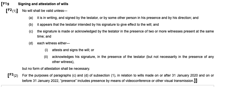 Brian Sloan (@briandsloan) on Twitter photo Confirmation from <a href="/legislation/">legislation.gov.uk</a> that section 9 of the Wills Act 1837 now looks as below. I wrote an <a href="/OxfordLawFac/">Faculty of Law</a> blog post on the original proposal: bit.ly/3fD3seD. A second post should hopefully be uploaded shortly. #SuccessionLaw #Succession Confirmation from <a href="/legislation/">legislation.gov.uk</a> that section 9 of the Wills Act 1837 now looks as below. I wrote an <a href="/OxfordLawFac/">Faculty of Law</a> blog post on the original proposal: bit.ly/3fD3seD. A second post should hopefully be uploaded shortly. #SuccessionLaw #Succession