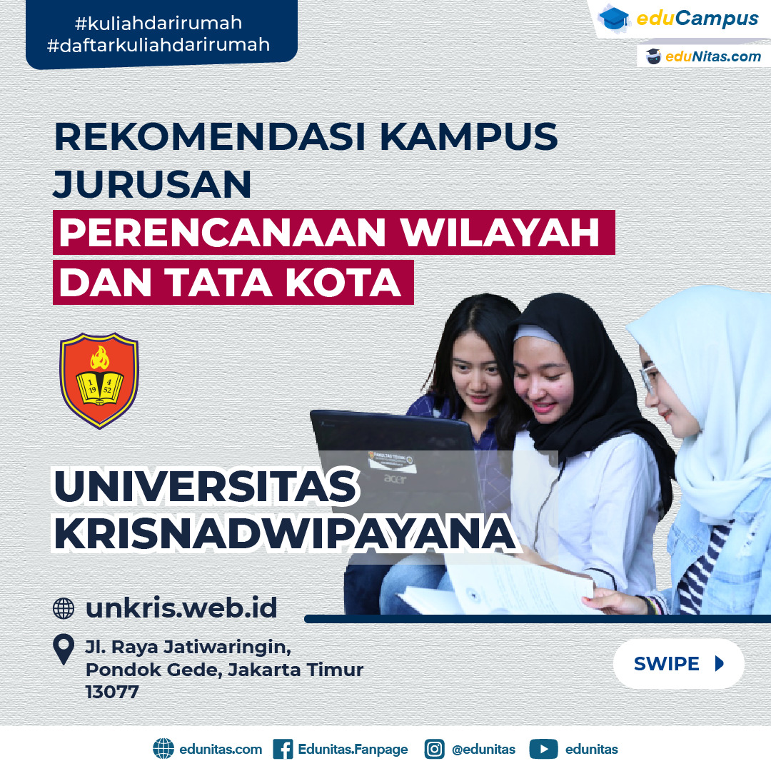 edunitas's tweet photo. Jangan lupaa jika kamu sangat cocok dengan jurusan ini, Yuk langsung daftar pada link dibawah ini pada Kampus Terbaik dengan Jurusan S1 Perencanaan Wilayah dan Tata Kota
.
β’ https://t.co/HdsjEQwQDR
@jokowi @pusdatin_dikbud #merdekabelajar #unkris #infounkris #mendikbud https://t.co/Txl0Mr5lJ2