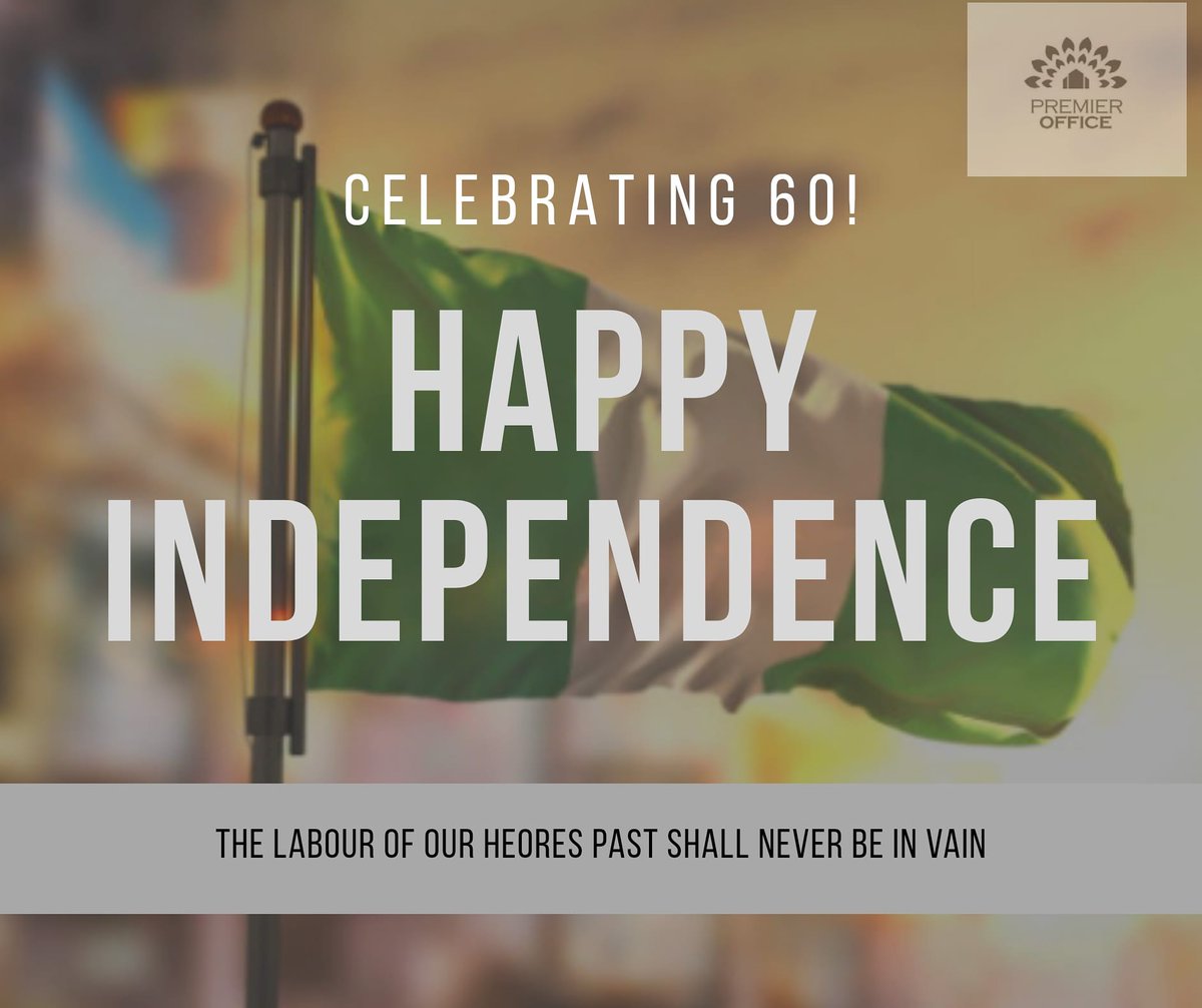 PremOfficeNG's tweet photo. Happy Independence day from us at Premier Office Nigeria. #nigerianindependenceday #Nigeria #premoffices #NigeriaAt60 https://t.co/MXHSDlLdHB