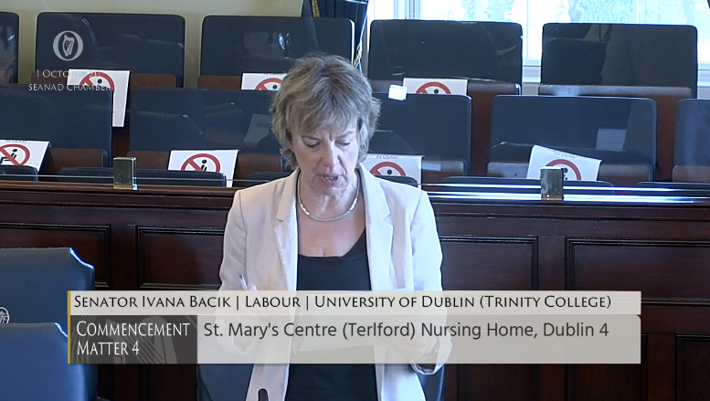 OireachtasNews's tweet photo. #Seanad Commencement Matter 4 @ivanabacik St. Mary’s Centre (Telford) Nursing Home, Dublin 4 https://t.co/tQua4zpQ2C https://t.co/QU1wReo4Lu