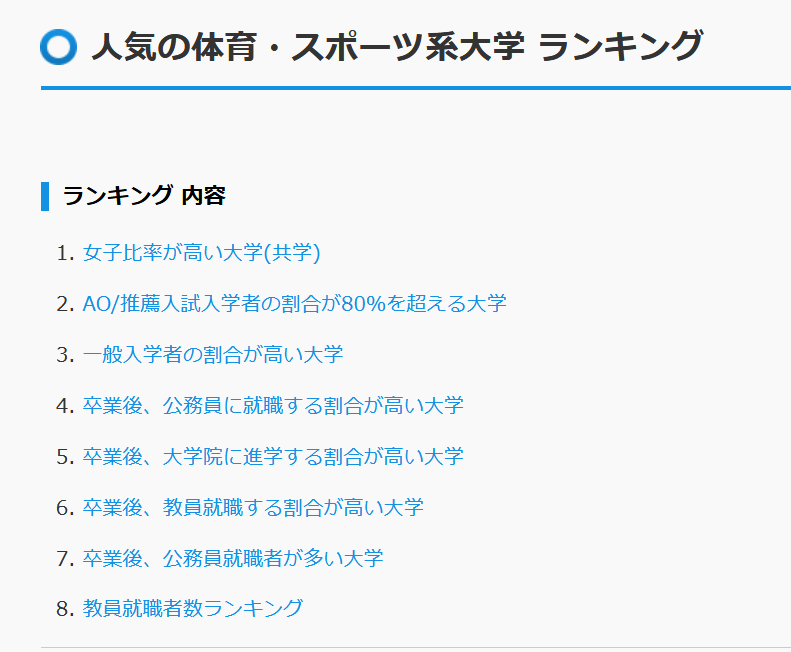 Uzivatel 体育進学センター 受験予備校 Na Twitteru 体育 スポーツ系大学何でもランキング T Co Blms98uuro