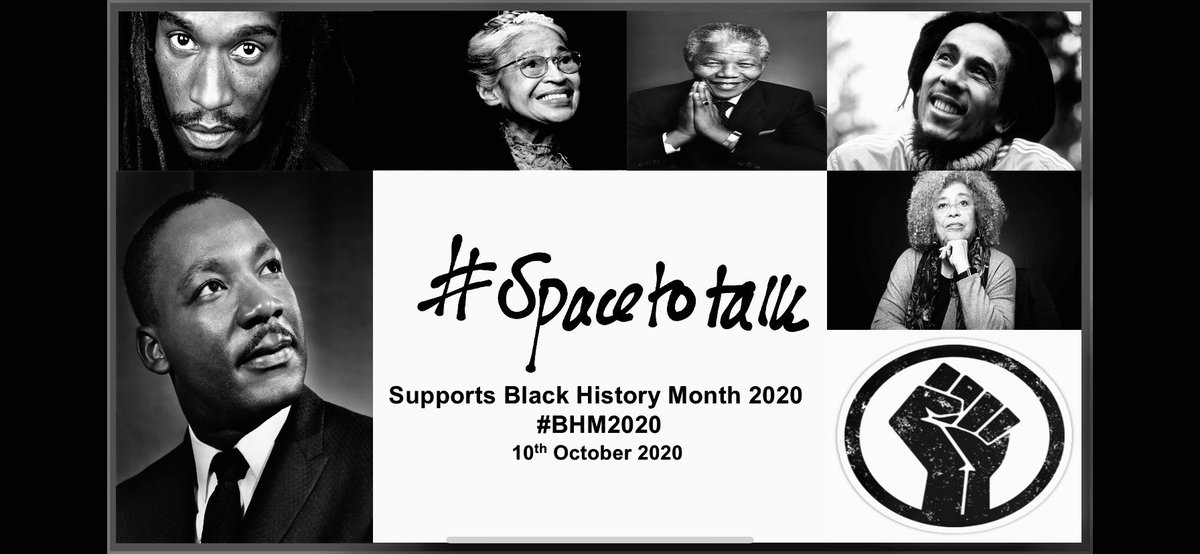 SpaceToTalk2's tweet photo. Proud to support, recognise &amp; celebrate #BlackHistoryMonth #BHM2020 #celebratediversity #spacetotalk https://t.co/eeSL34FWjM