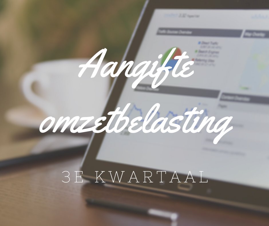 LPBadvies's tweet photo. Deze maand moet de #aangifteomzetbelasting over het 3e kwartaal ingediend worden.

De #btwaangifte en eventueel betaling over het kwartaal moet voor 31 oktober bij de Belastingdienst zijn! https://t.co/Gso54Bgiyx
