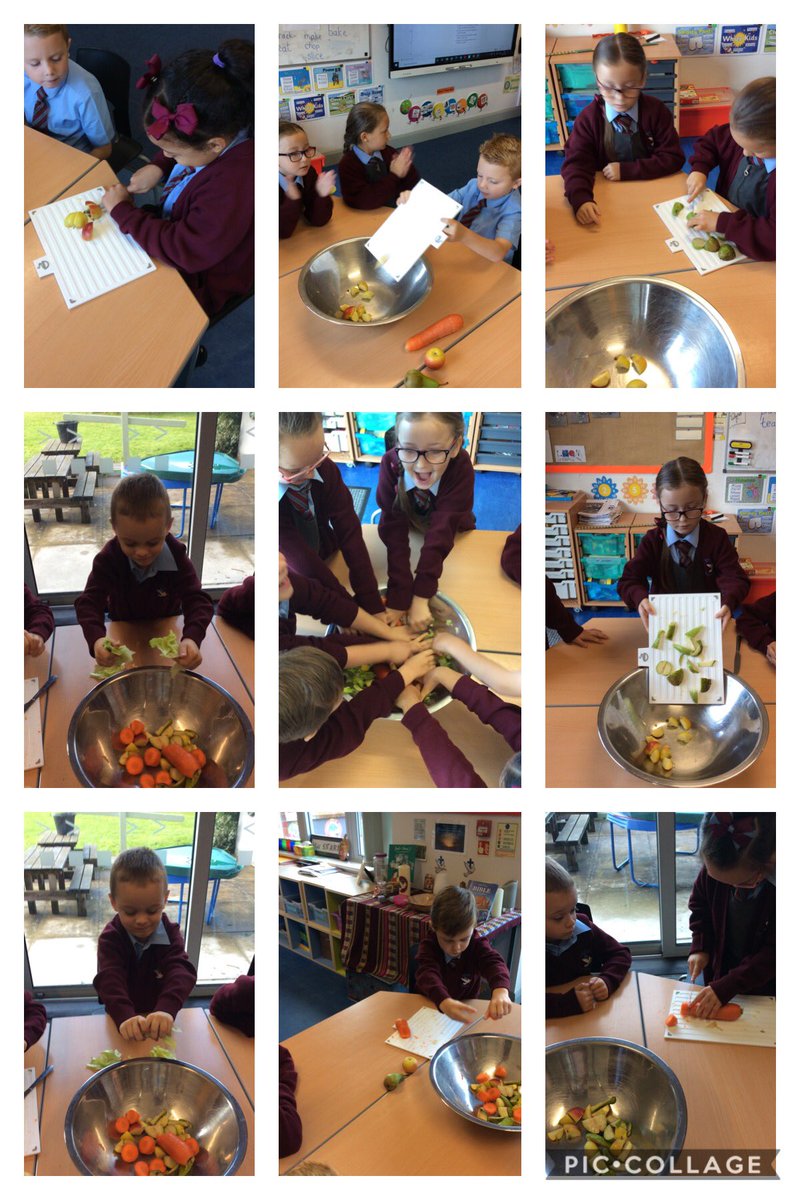 Faith_Year2's tweet photo. Some more year 2s having fun working together, to follow instructions containing imperative verbs, to prepare our dinosaur food.#English #imperativeverbs @FaithPrimary https://t.co/v0C6KXxgko