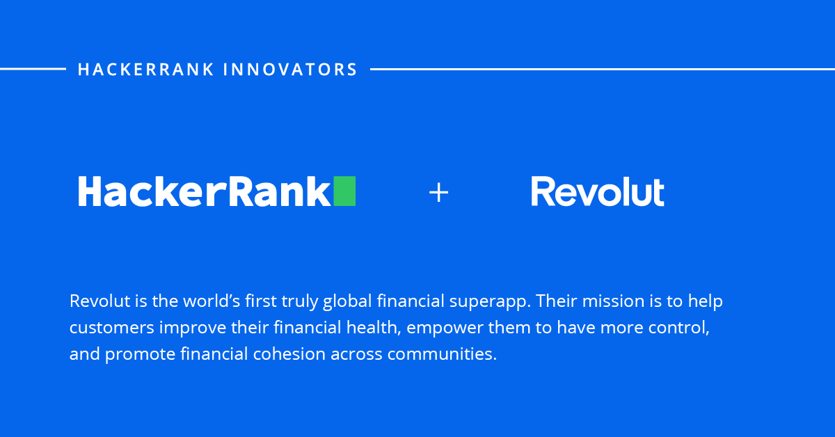 hackerrank's tweet photo. Congratulations @RevolutApp for being featured as a HackerRank Innovator! 🏆 

#HackerRankInnovator #HackerRankInnovators https://t.co/NPMBzHKz8P