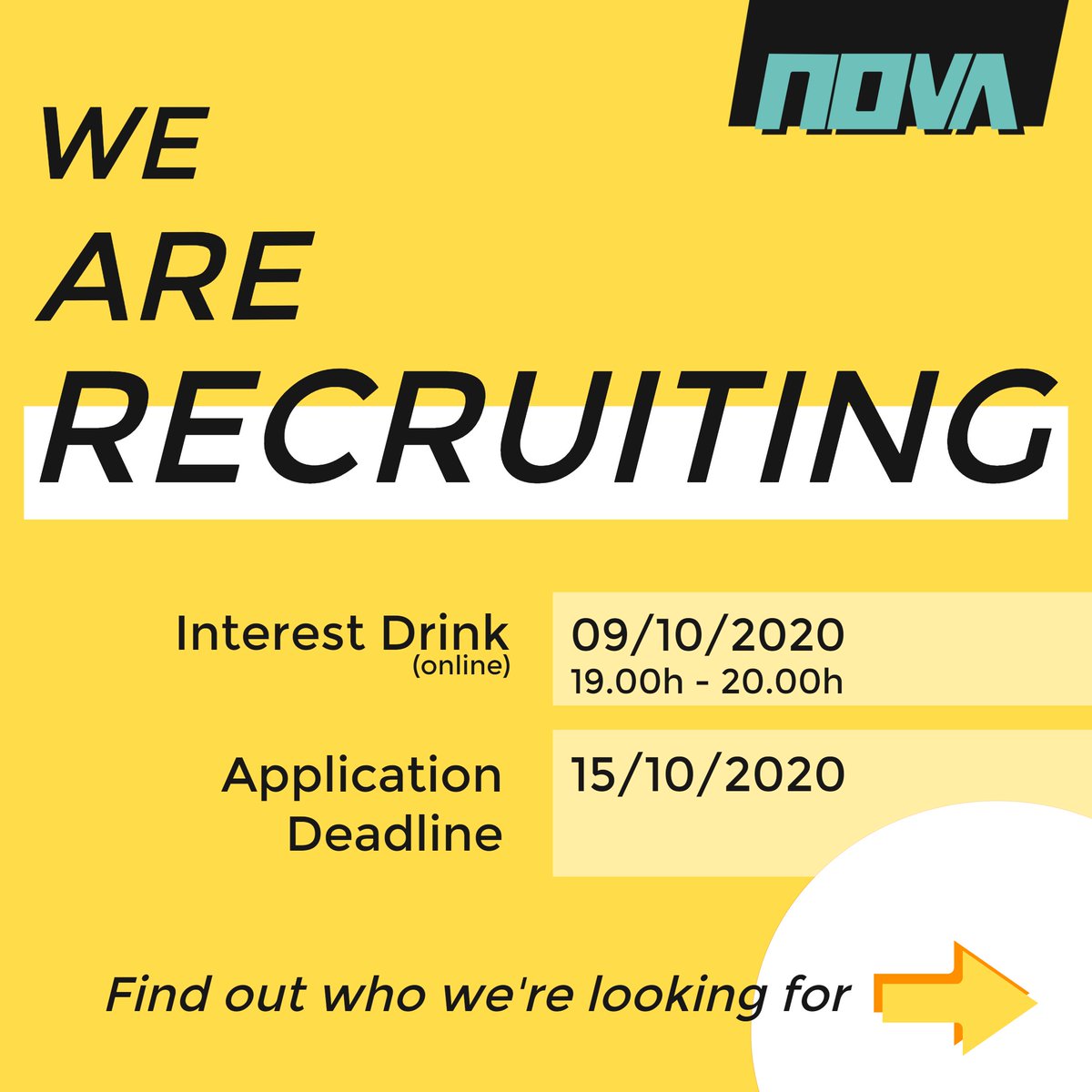 NovaTUDelft's tweet photo. Nova is recruiting! Always wanted to work on the electronics of an electrical modular scooter? Or do you prefer contacting potential partners? Join the interest drink (09/10) to ask all your burning questions. Join the drink by sending a mail to info@novaracing.nl. See you there! https://t.co/0d4b3qGdKj